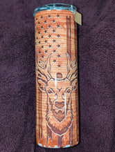 Load image into Gallery viewer, Ready to Ship Wood Grain Deer Sublimation Tumbler
